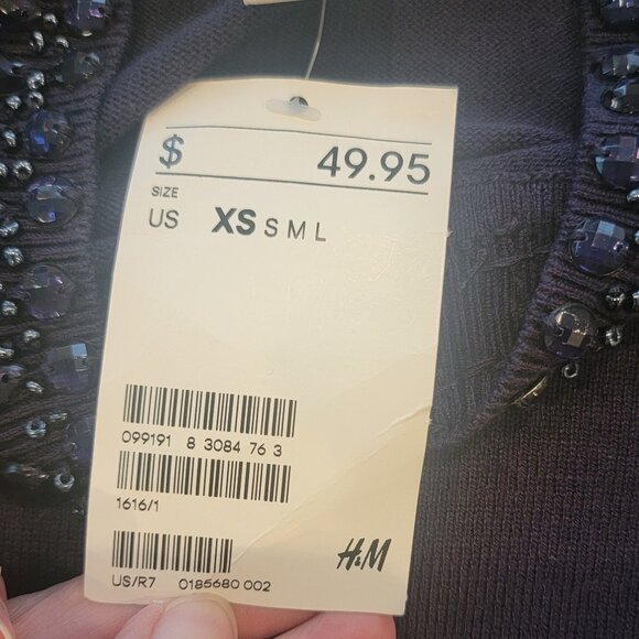 H&M Blue Beaded Neckline & Cuffs Sweater - Picture 7 of 10